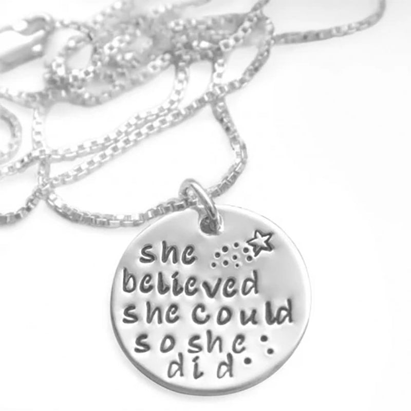 "She Believed She Could So She Did" Inspirational Pendant Jewelry - DailySale