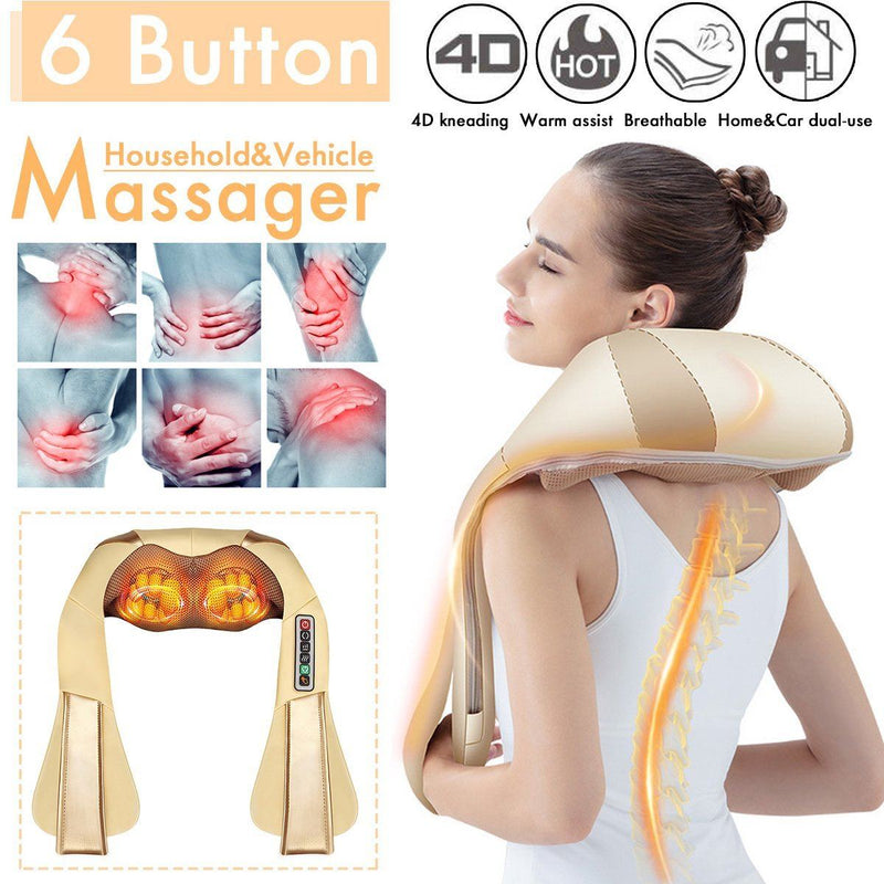 Shiatsu Neck Back Massager Shoulder Massager with Heat Wellness - DailySale