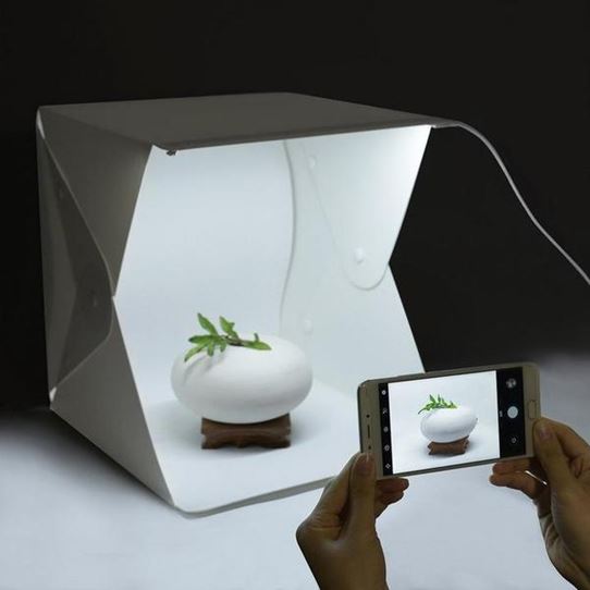 Shibusa Folding Photo Studio Kit Box with 2 LED Light Strips Everything Else - DailySale