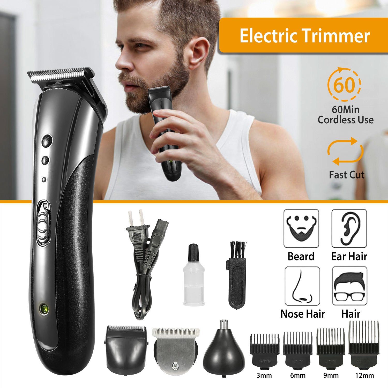 SHINON Men Electric Hair Clipper 3-in-1 Men's Grooming - DailySale