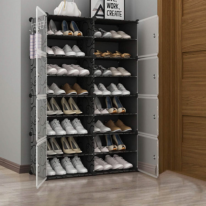 Shoe Rack Organizer with Transparent Doors Closet & Storage - DailySale