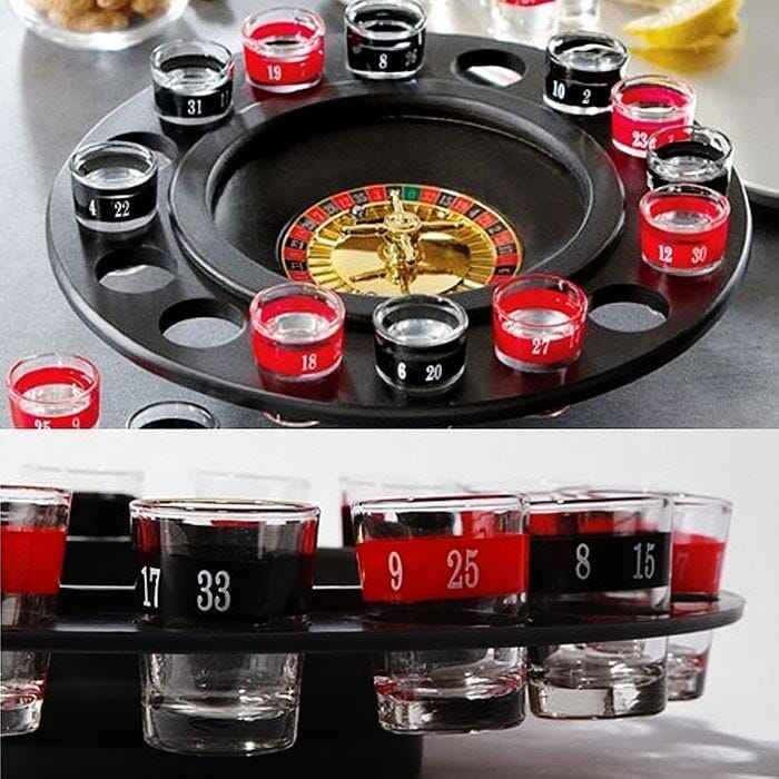 Shot Glass Roulette Set Novelty Drinking Game with 16 Shot Glasses Wine & Dining - DailySale