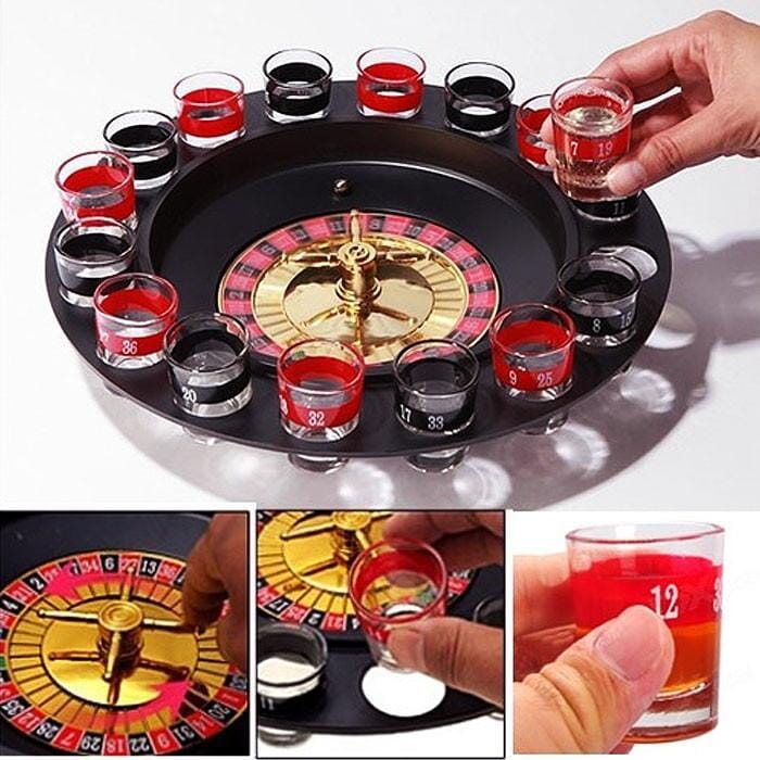 Shot Glass Roulette Set Novelty Drinking Game with 16 Shot Glasses Wine & Dining - DailySale