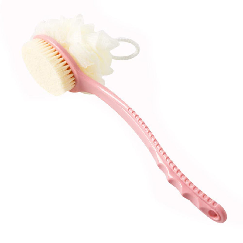 Shower Body Brush with Bristles and Loofah Bath Pink - DailySale