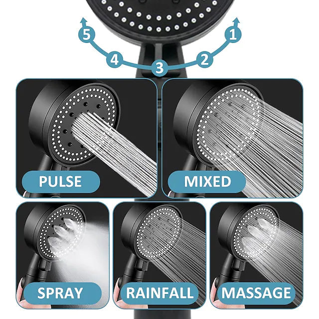 Shower Head Water Saving with 5 Adjustable Mode Bath - DailySale