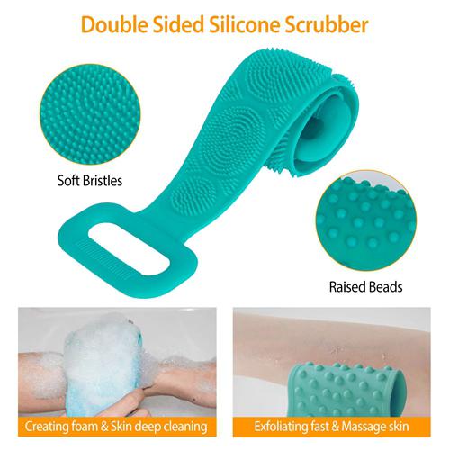 Silicone Back Scrubber Belt for Shower Exfoliating Foaming Body Bath - DailySale