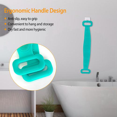 Silicone Back Scrubber Belt for Shower Exfoliating Foaming Body Bath - DailySale