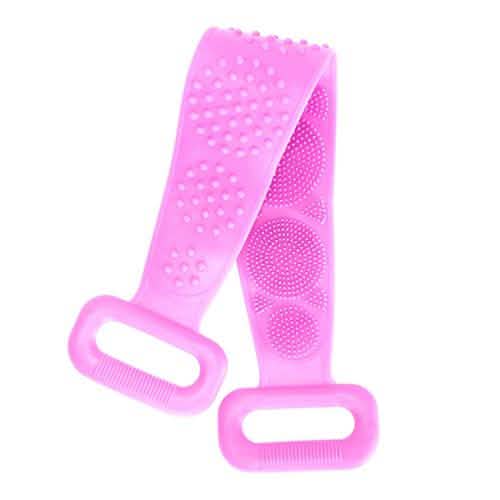 Silicone Back Scrubber Belt for Shower Exfoliating Foaming Body Bath Purple - DailySale