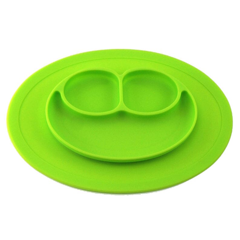 Silicone Feeding Placemat and 3-Section Plate Kitchen Tools & Gadgets Green - DailySale
