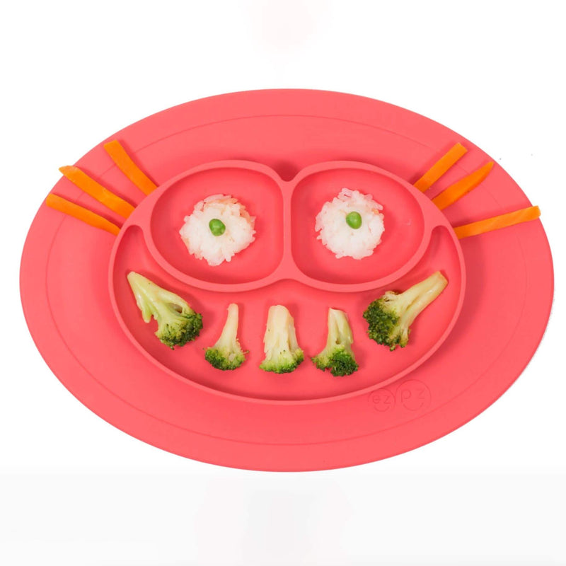 Silicone Feeding Placemat and 3-Section Plate Kitchen Tools & Gadgets Red - DailySale