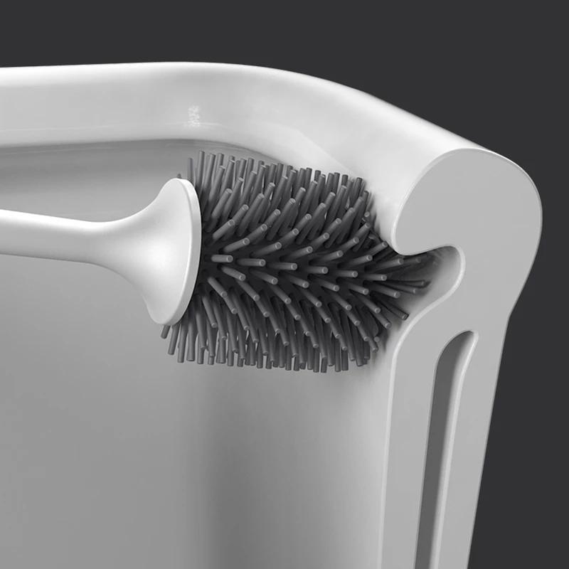 Silicone Head Toilet Brush Quick Draining Clean Tool Bath - DailySale