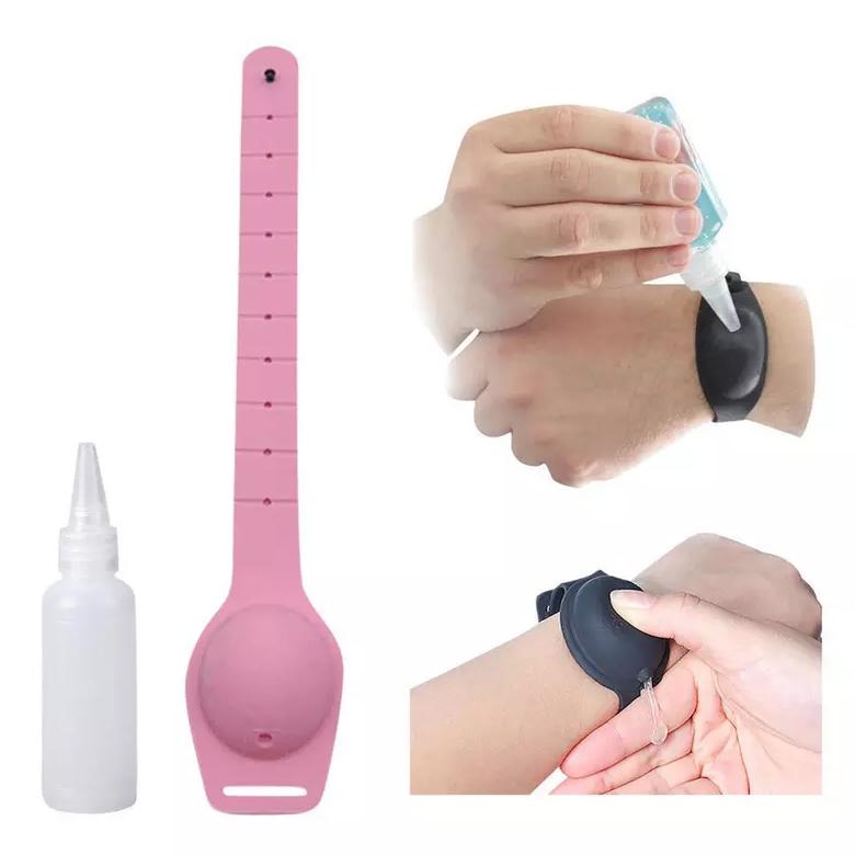Silicone Refillable Leakproof Wristband with Hand Sanitizer Face Masks & PPE Pink - DailySale