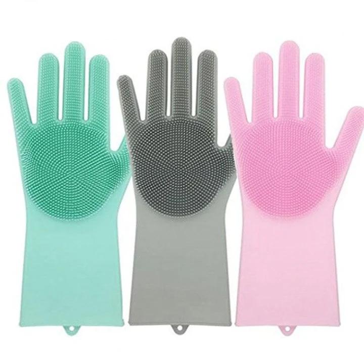 Silicone Scrubber Bristly Gloves Kitchen & Dining - DailySale