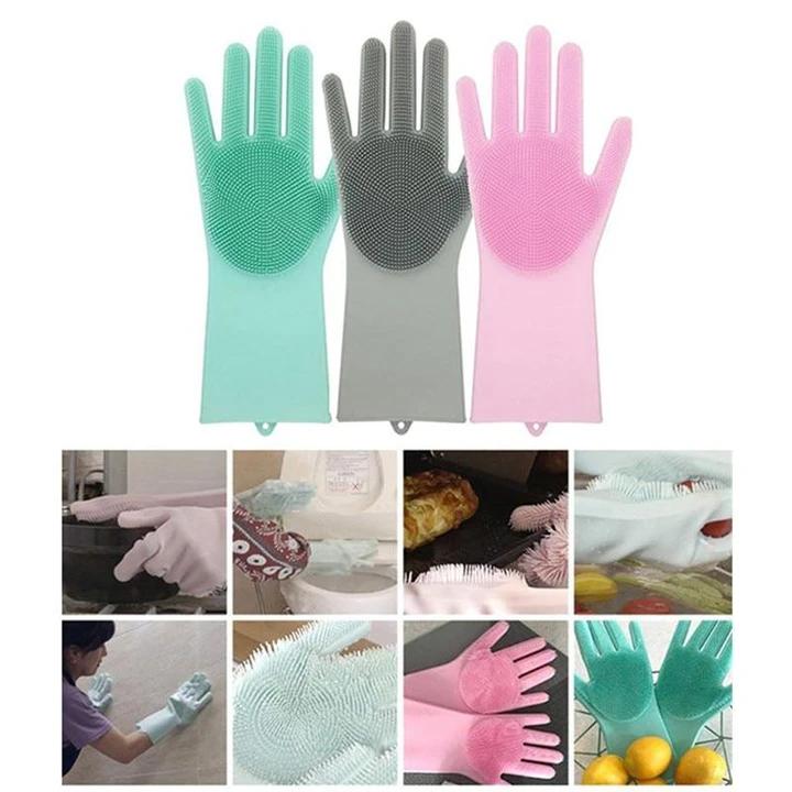 Silicone Scrubber Bristly Gloves Kitchen & Dining - DailySale