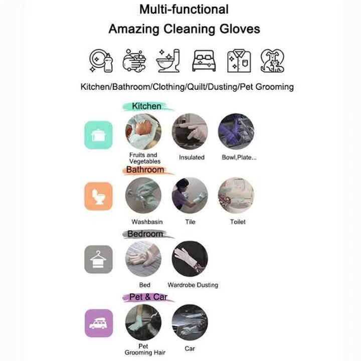 Silicone Scrubber Bristly Gloves Kitchen & Dining - DailySale