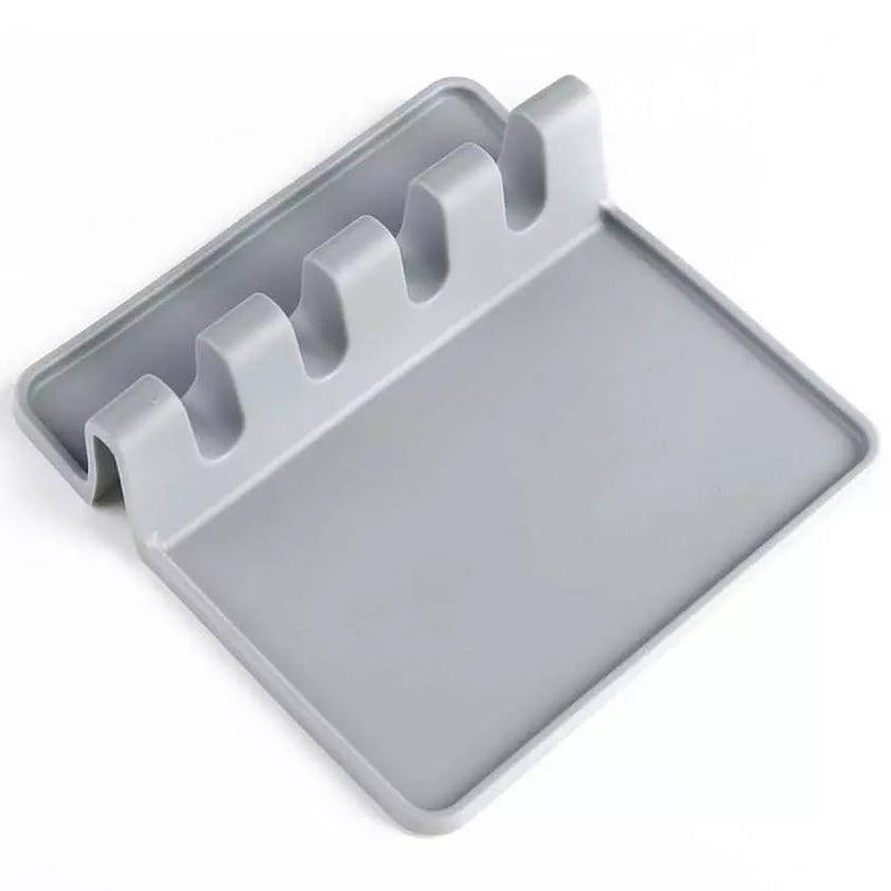 Silicone Spoon Rest with Drip Pad Kitchen & Dining Gray - DailySale