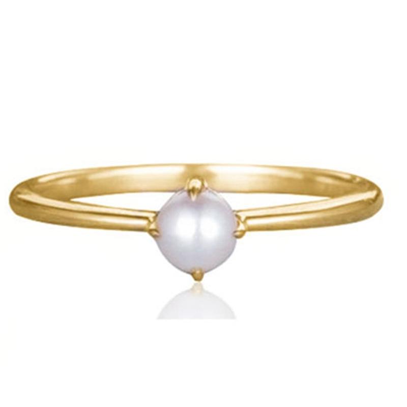Simple Dainty Pearl Ring In 18Kt Gold Jewelry 6 - DailySale