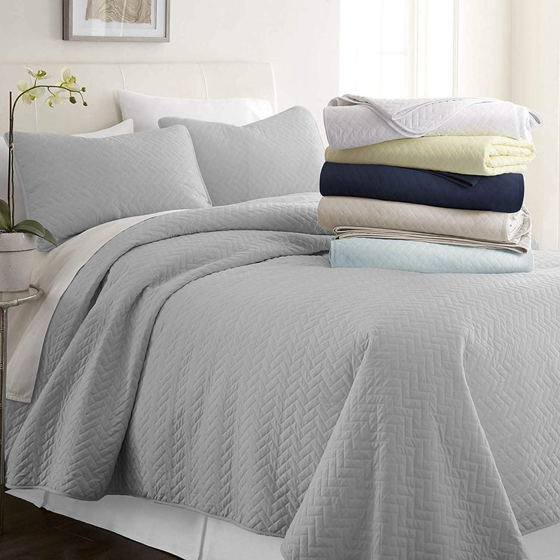 Simply Soft Quilted Coverlet Set - Assorted Styles Linen & Bedding Herring Gray Twin/Twin XL - DailySale