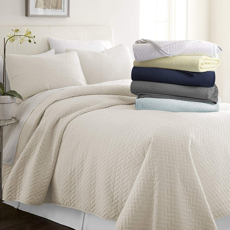 Simply Soft Quilted Coverlet Set - Assorted Styles Linen & Bedding Herring Ivory Twin/Twin XL - DailySale