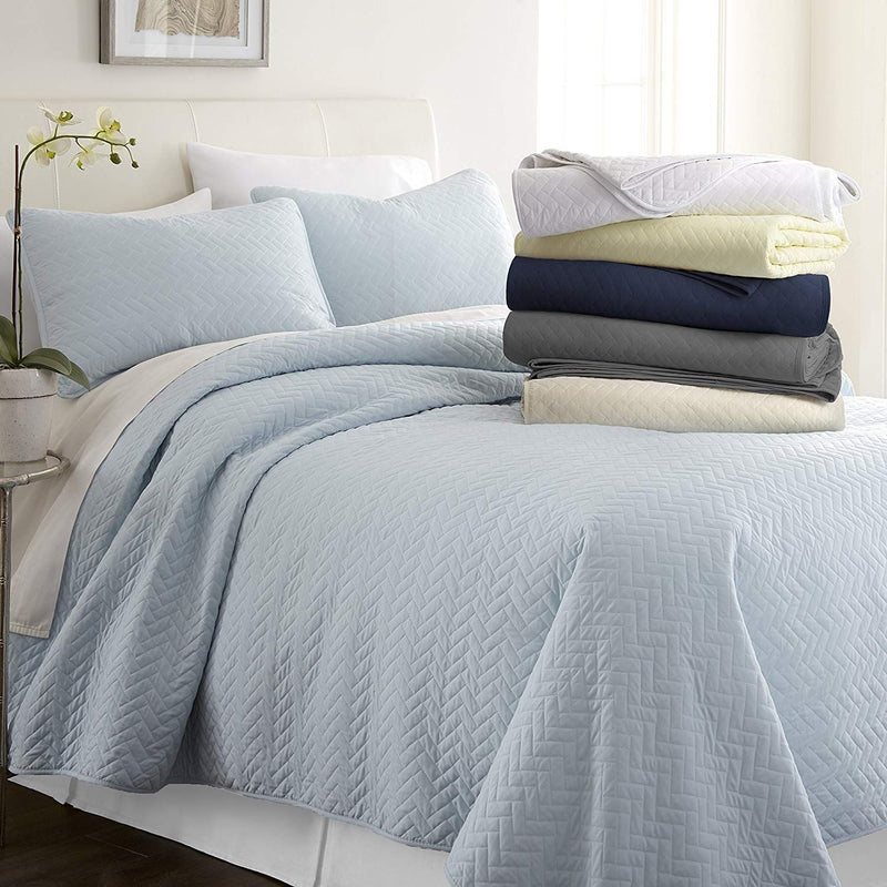 Simply Soft Quilted Coverlet Set - Assorted Styles Linen & Bedding Herring Light Blue Twin/Twin XL - DailySale