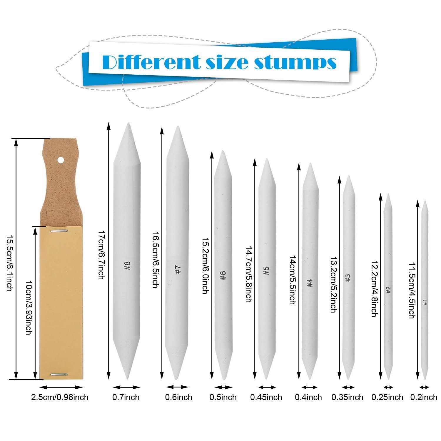 Blending Stumps Paper Set With Sandpaper Pencil Sharpeners, Pencil  Extension Tool, Kneaded Eraser For Student Artists Art Sketch Drawing(28pcs,  Mult