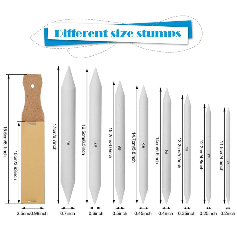 Sketch Drawing Tools Blending Stumps Set Sandpaper Pencil Sharpeners Erasers Bag Toys & Hobbies - DailySale