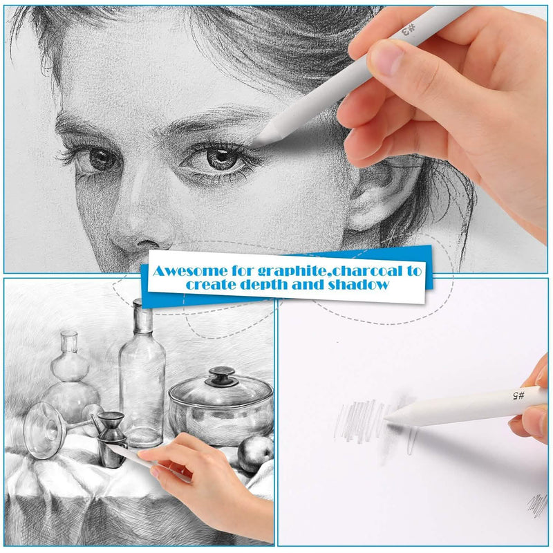Sketch Drawing Tools Blending Stumps Set Sandpaper Pencil Sharpeners Erasers Bag Toys & Hobbies - DailySale