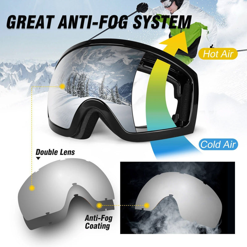 Ski Goggles Double Lens Anti-Fog Winter Windproof Sports & Outdoors - DailySale