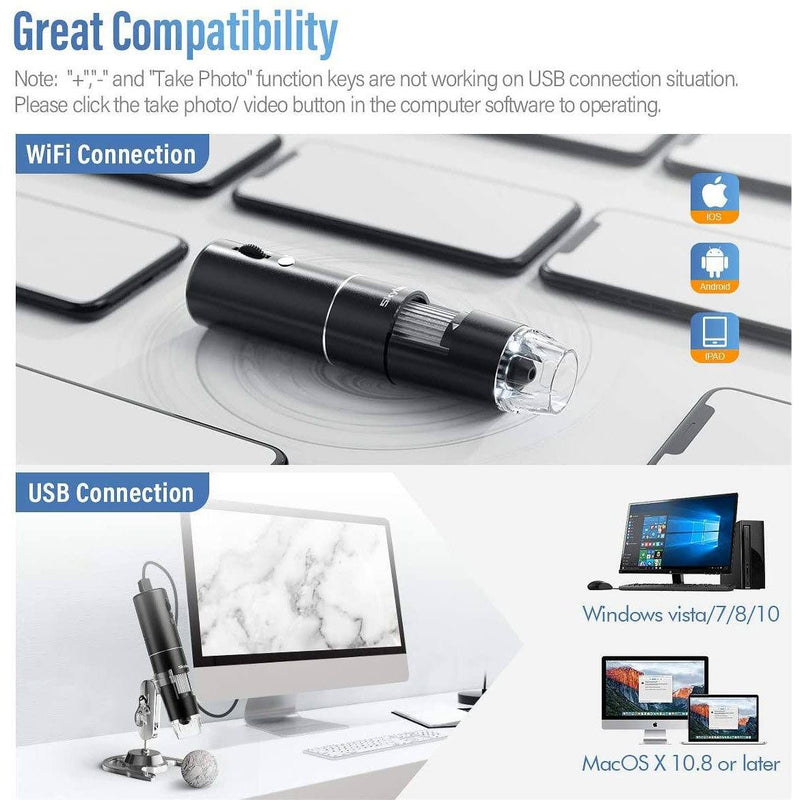Skybasic 50X to 1000X WiFi Handheld Zoom Endoscopic Camera Cameras & Drones - DailySale