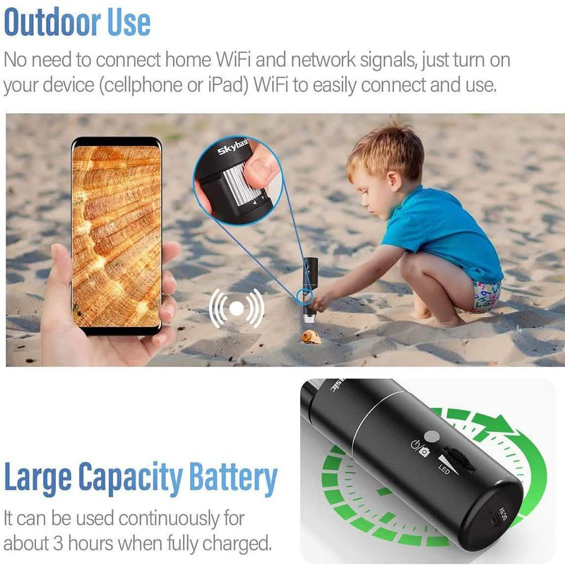 Skybasic 50X to 1000X WiFi Handheld Zoom Endoscopic Camera Cameras & Drones - DailySale
