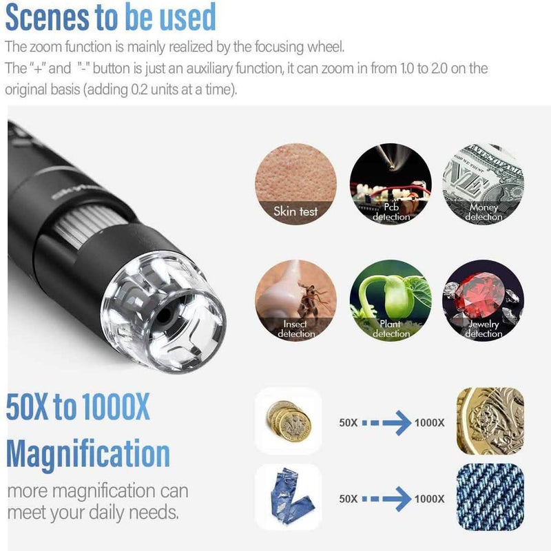 Skybasic 50X to 1000X WiFi Handheld Zoom Endoscopic Camera Cameras & Drones - DailySale
