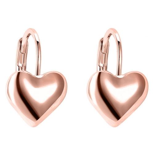 Sleek Heart Shaped Leverback Earrings Jewelry - DailySale