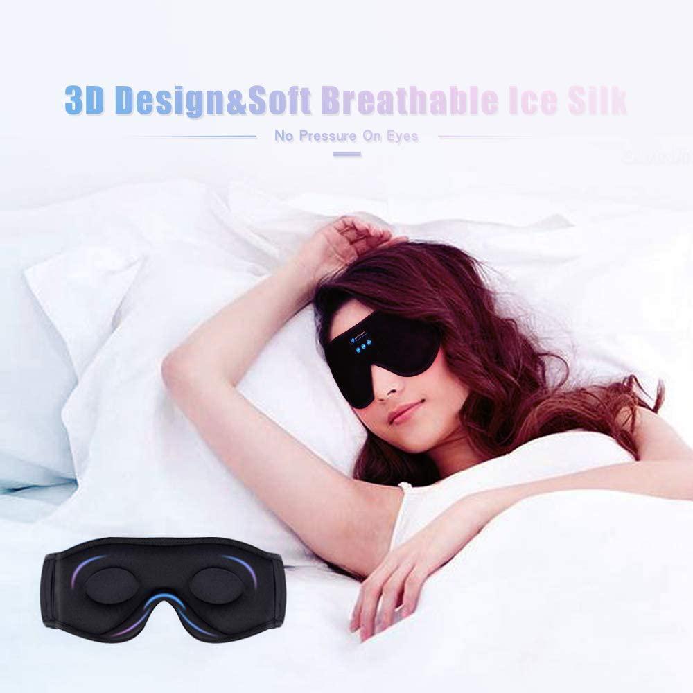 Sleep Headset Bluetooth 5.0 Wireless 3D Eye Mask Bedding - DailySale