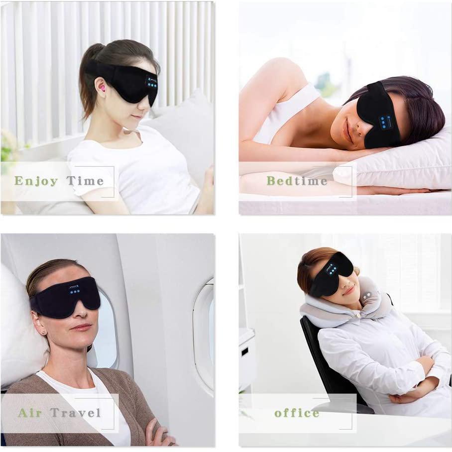 Sleep Headset Bluetooth 5.0 Wireless 3D Eye Mask Bedding - DailySale