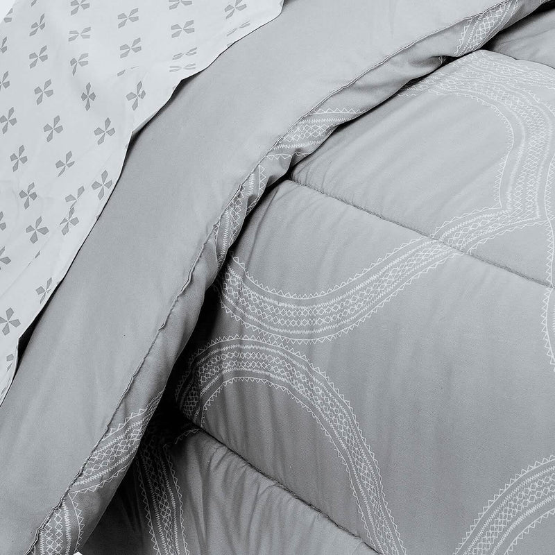 Sloane Street Ogee Bed in a Bag with Solid Reverse Comforter Bedding - DailySale