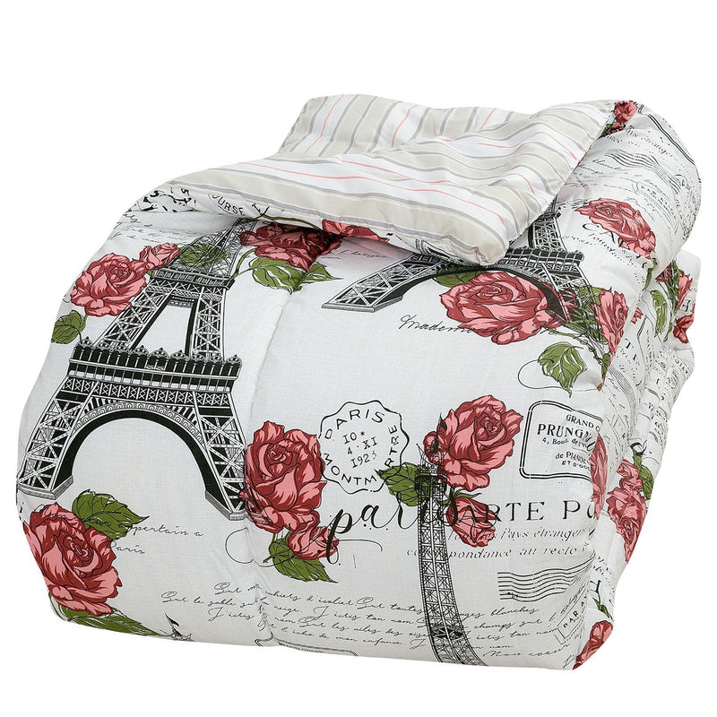 Sloane Street Paris Rose Eiffel Tower Reversible Bed in a Bag Bedding - DailySale