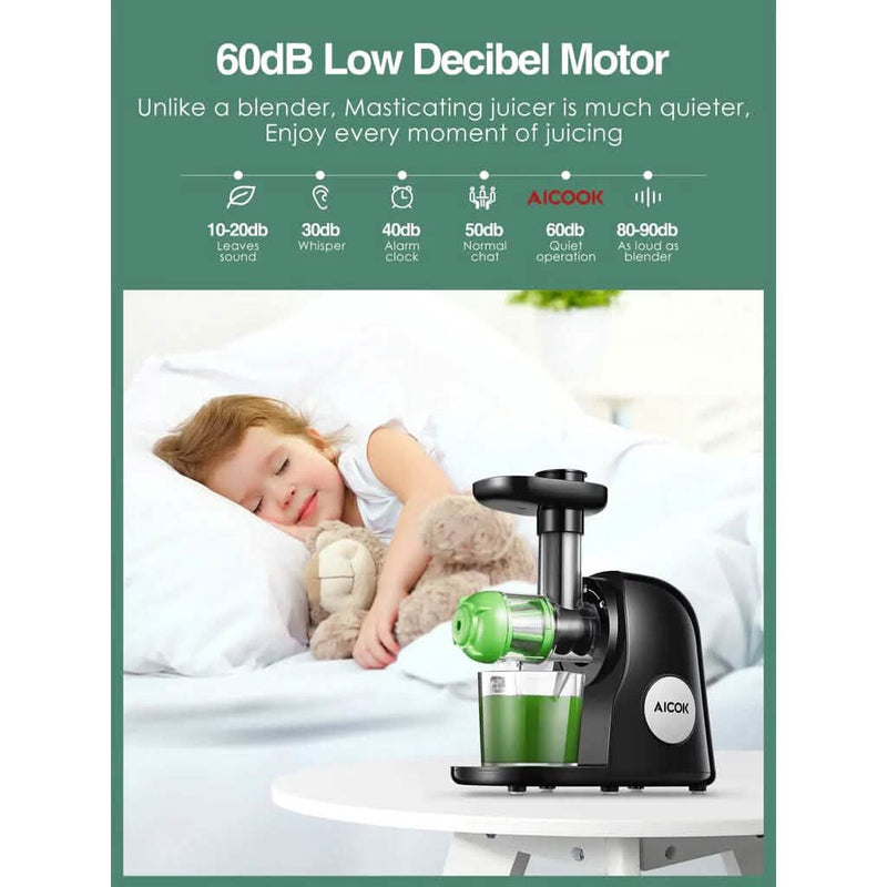 Slow Masticating Juicer Extractor Cold Press Juicer with Brush Kitchen Appliances - DailySale