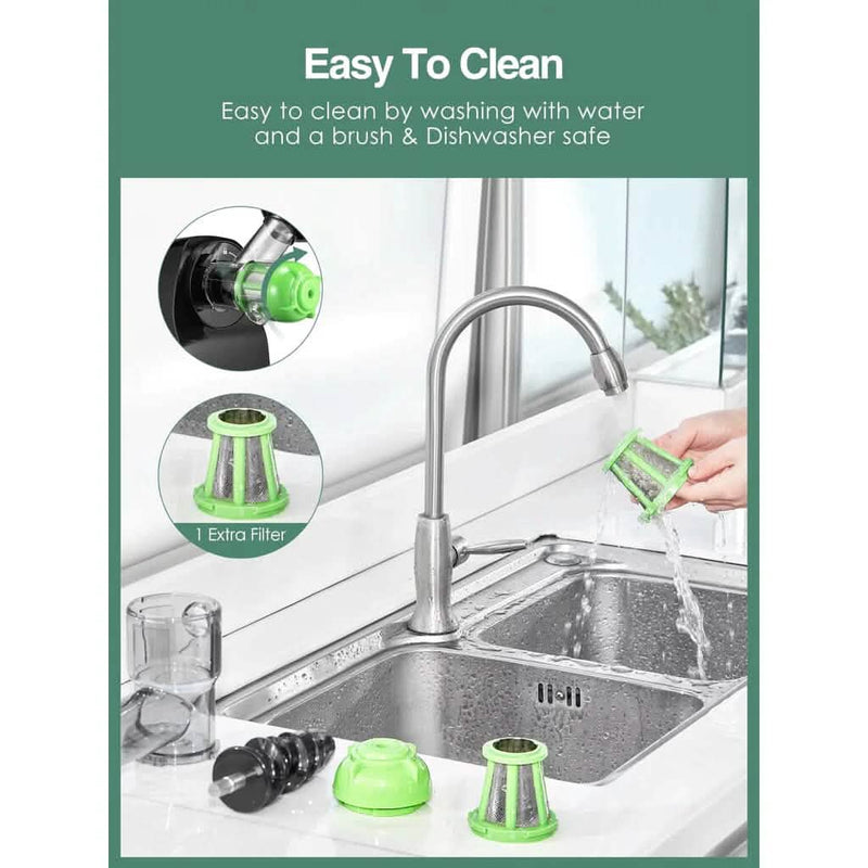Slow Masticating Juicer Extractor Cold Press Juicer with Brush Kitchen Appliances - DailySale