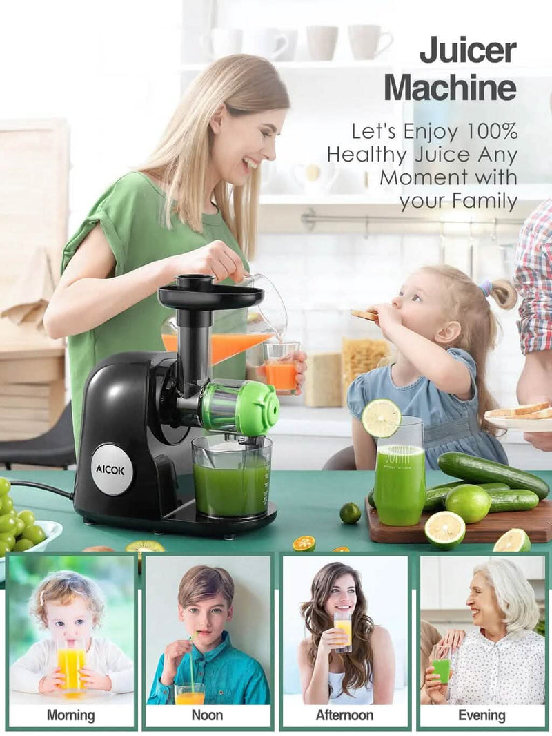 Slow Masticating Juicer Extractor Cold Press Juicer with Brush Kitchen Appliances - DailySale