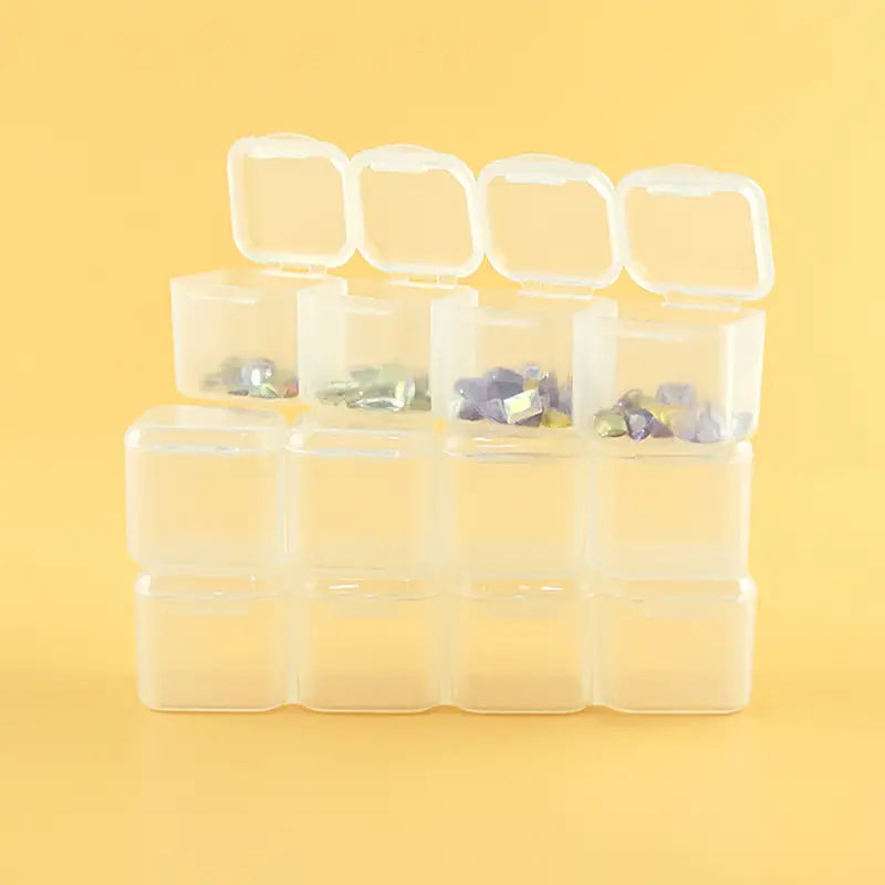Small 28 Grids Diamond Box Clear Plastic Jewelry Craft Storage Container Closet & Storage - DailySale