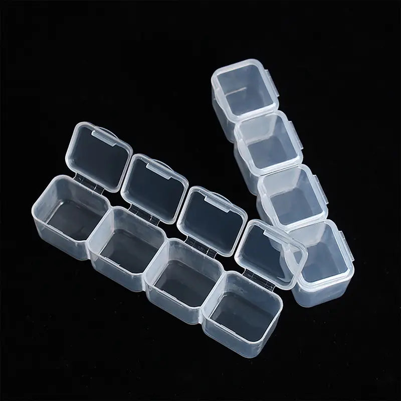 Small 28 Grids Diamond Box Clear Plastic Jewelry Craft Storage Container Closet & Storage - DailySale