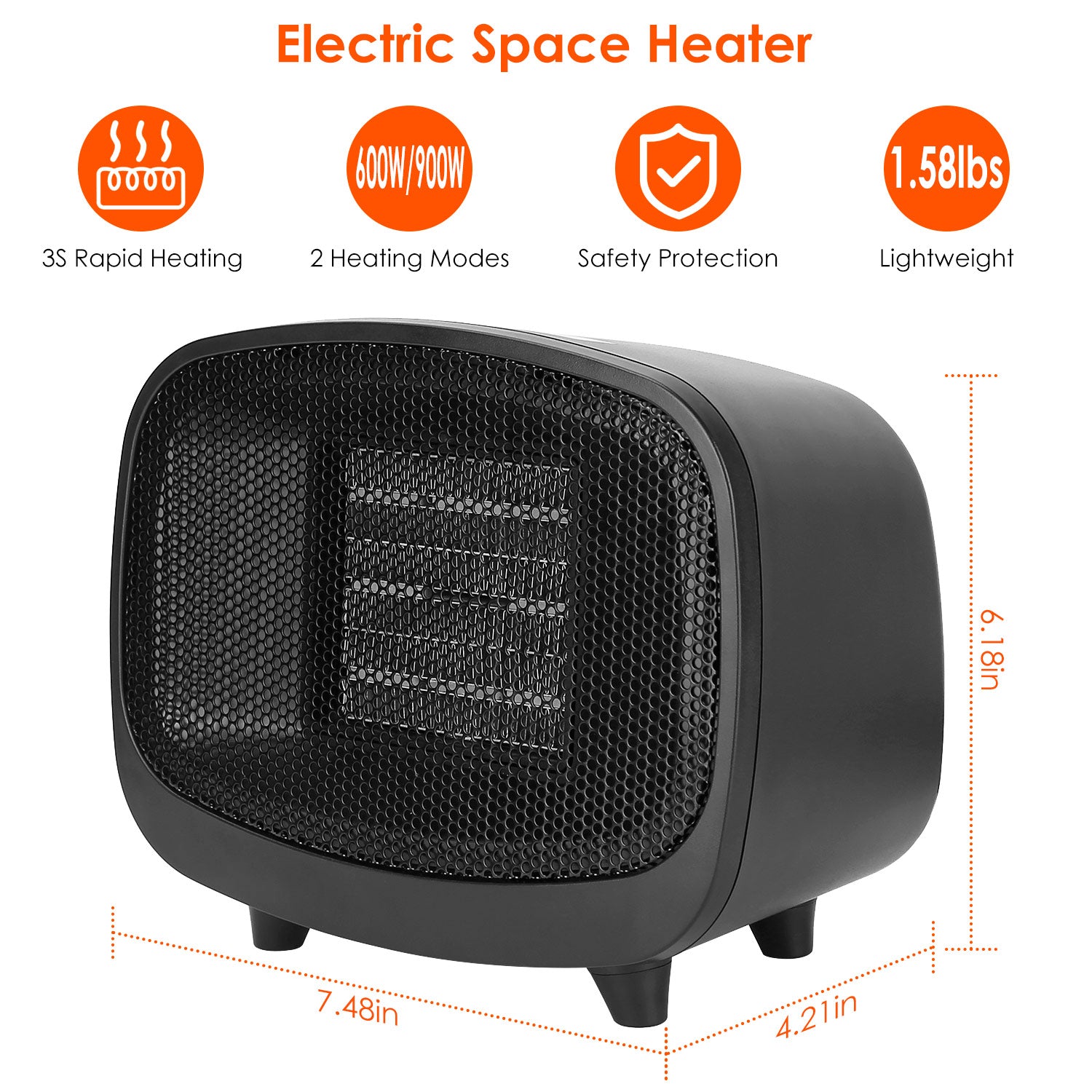 Small Portable Electric Space Heater Household Appliances - DailySale