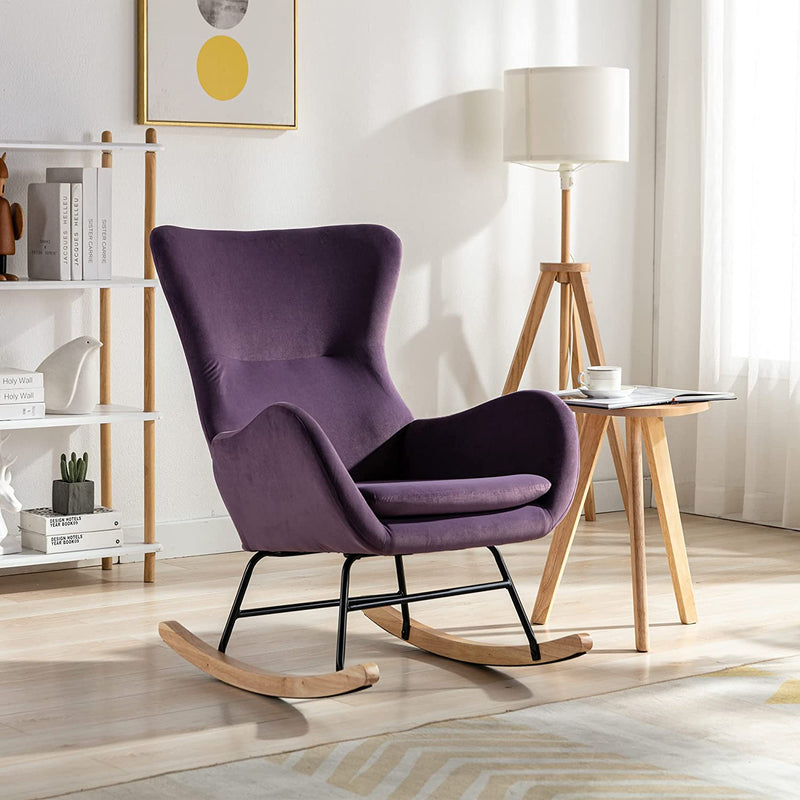 Small Rocking Accent Chair Furniture & Decor Purple - DailySale