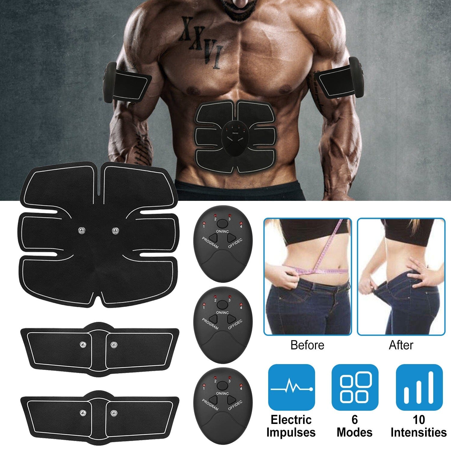 Smart Abs Stimulator Muscle Toning Belt Trainer Fitness - DailySale