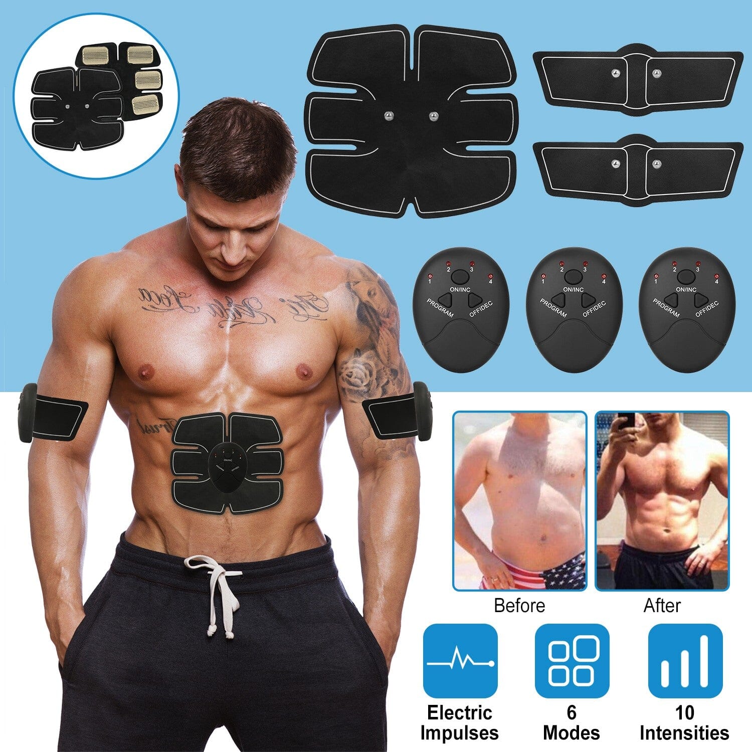 Smart Abs Stimulator Muscle Toning Belt Trainer Fitness - DailySale