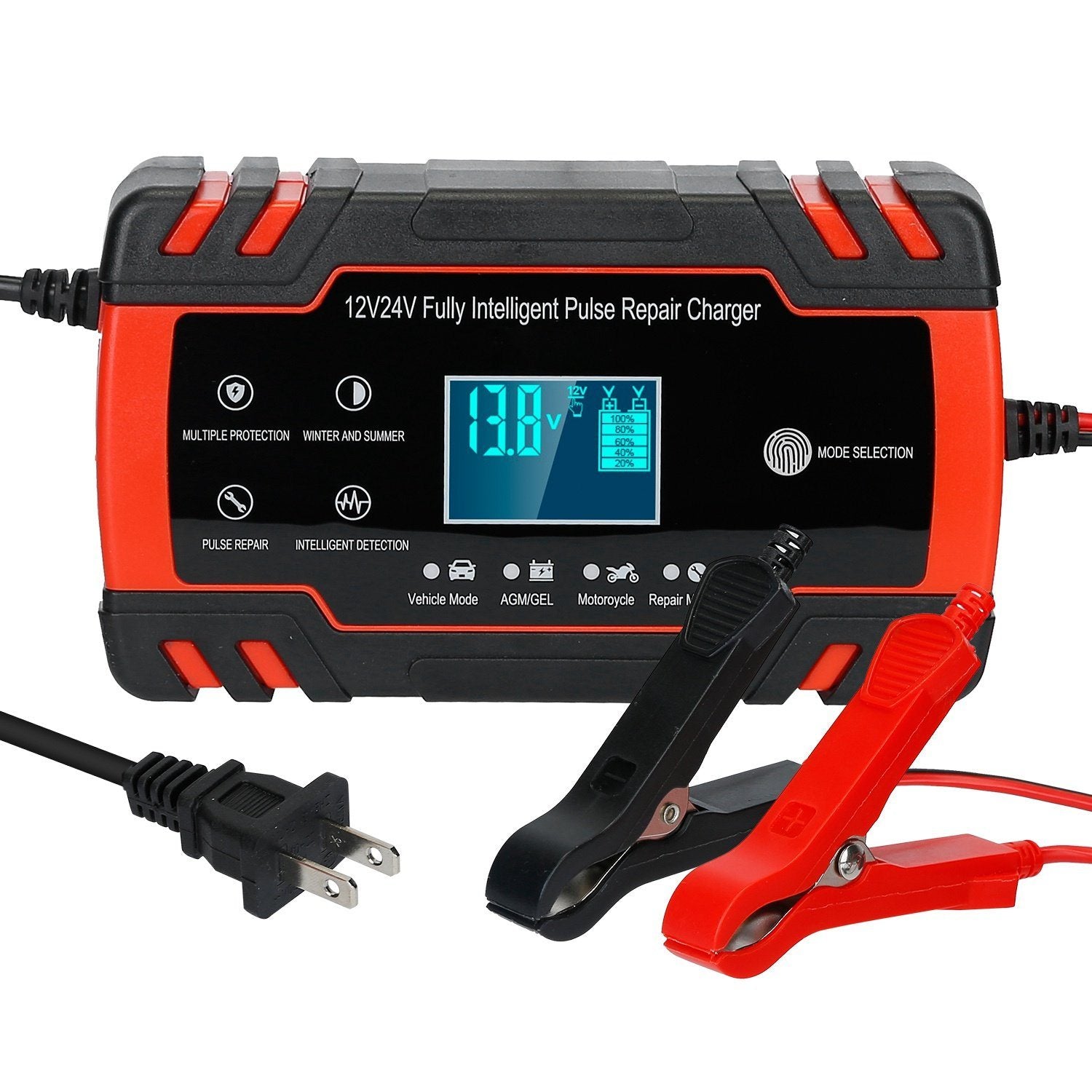 Smart Automatic Battery Charger with LCD Display Automotive - DailySale