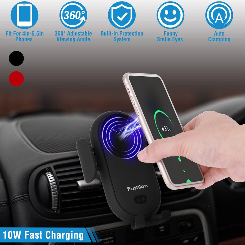 Smart Car Wireless Charger Auto Sensing Phone Holder 10W Qi Fast Charging Air Vent Automotive - DailySale