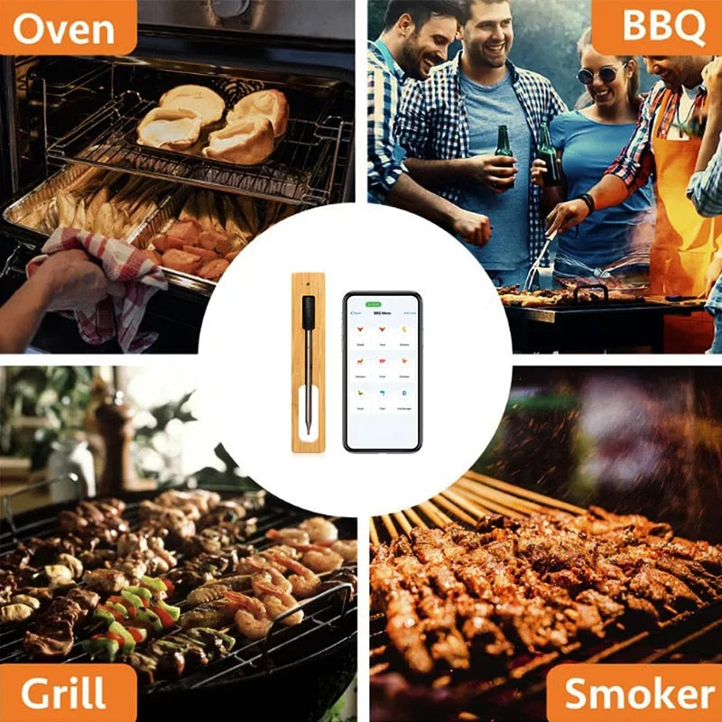 Digital Probe Meat Thermometer Kitchen Wireless Cooking Bbq Food Thermometer  Bluetooth Oven Grill Thermometer Probe Barbecue