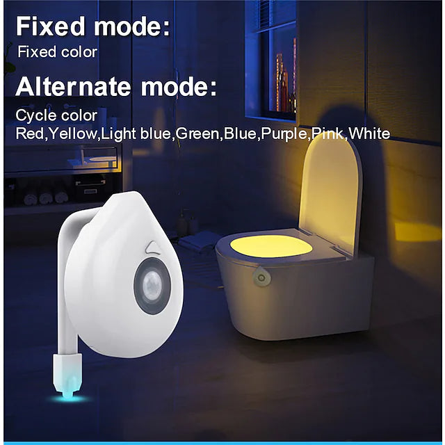 DailySale Smart PIR Motion Sensor Toilet Seat Night Light