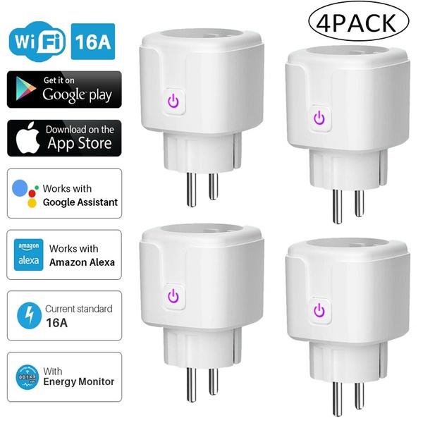 Smart Plug WiFi Socket Power Monitor Timing Function Tuya SmartLife APP Control Works With Alexa Google Assistant Computer Accessories - DailySale